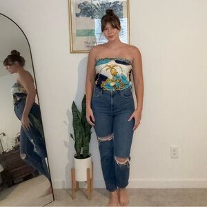 Abercrombie High Rise Ripped Jeans Curve Love 90s Straight Size 29